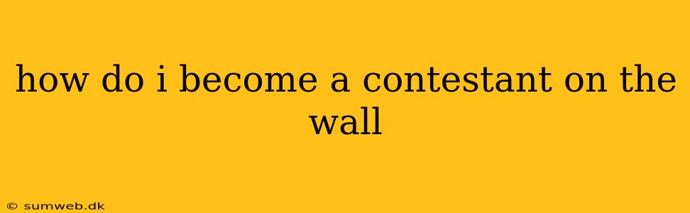 how do i become a contestant on the wall